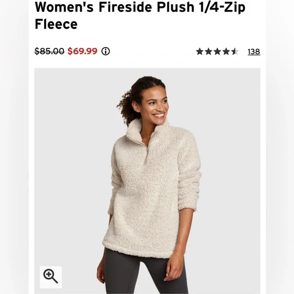 Eddie Bauer Women’s Fireside Plush 1/4 Zip Fleece - Picture 5 of 6